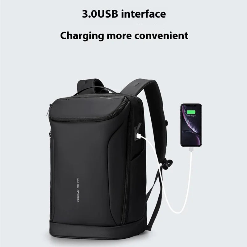 MARK RYDEN MR9031YSJ 30L Large Capacity Men Backpack with External USB Port Laptop Shoulder Bag