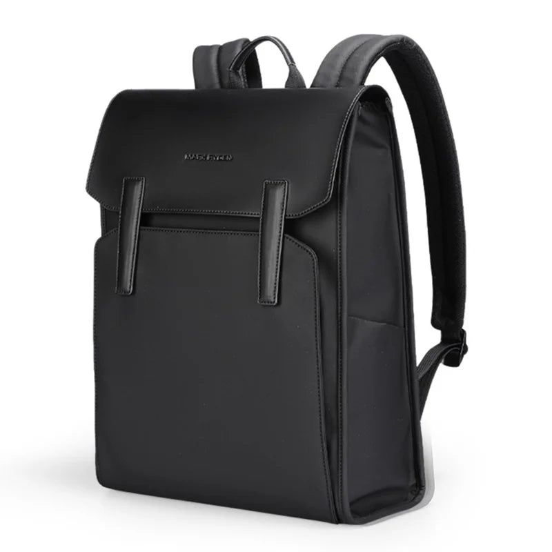 MARK RYDEN MR6602 Men Travel Backpack Leather + Oxford Cloth Large Capacity Laptop Storage Daypack