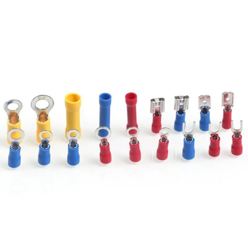 300Pcs Insulated Ring Terminals Assorted Kit Cold Press Electrical Wire Crimp Connectors