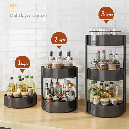 3 Tier Rotating Spice Rack Kitchen Countertop Organizer 360 Degree Turntable Storage Shelf