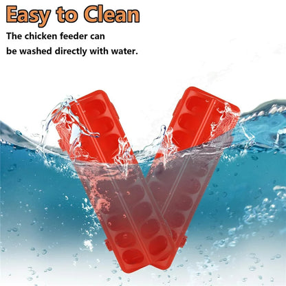 Flip Top Poultry Feeder 18 Holes Plastic Feeding Tray for Chicken Duckling Bird