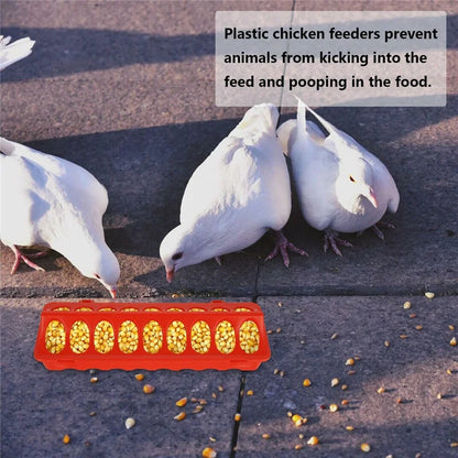 Flip Top Poultry Feeder 18 Holes Plastic Feeding Tray for Chicken Duckling Bird