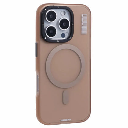 YOUNGKIT For iPhone 16 Pro Max Case Compatible with MagSafe PET+TPU Matte Back Phone Cover - Titanium Gold