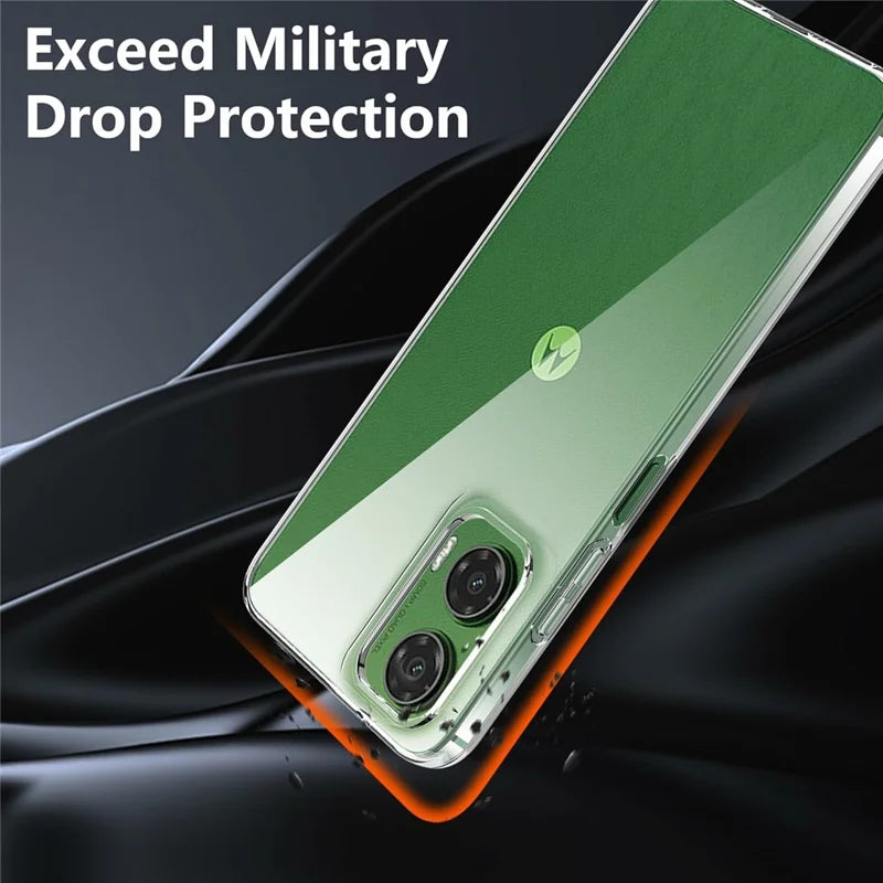 For Motorola Moto G35 5G Clear TPU Anti-Scratch Phone Case + 2.5D Arc Edge Screen Protector