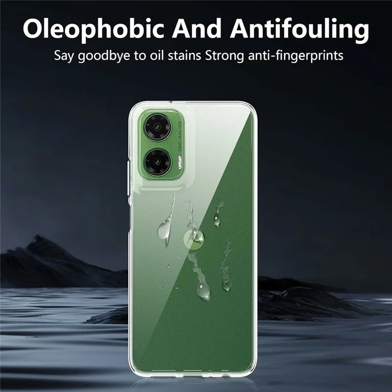 For Motorola Moto G35 5G Clear TPU Anti-Scratch Phone Case + 2.5D Arc Edge Screen Protector