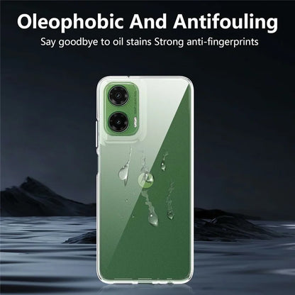 For Motorola Moto G35 5G Clear TPU Anti-Scratch Phone Case + 2.5D Arc Edge Screen Protector