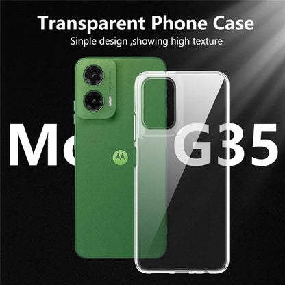 For Motorola Moto G35 5G Clear TPU Anti-Scratch Phone Case + 2.5D Arc Edge Screen Protector