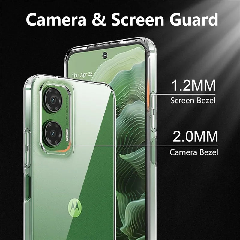 For Motorola Moto G35 5G Clear TPU Anti-Scratch Phone Case + 2.5D Arc Edge Screen Protector