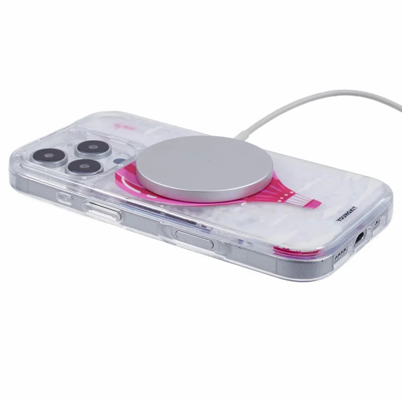 YOUNGKIT For iPhone 16 Pro Max Case Compatible with MagSafe Waterfall Quicksand PC+TPU Phone Cover