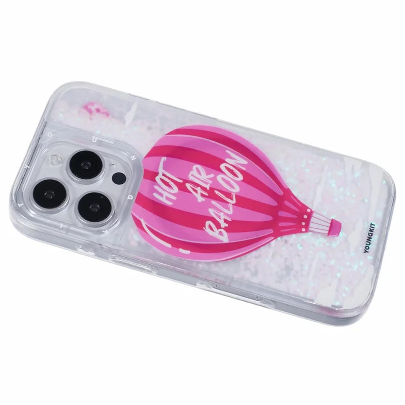 YOUNGKIT For iPhone 16 Pro Max Case Compatible with MagSafe Waterfall Quicksand PC+TPU Phone Cover