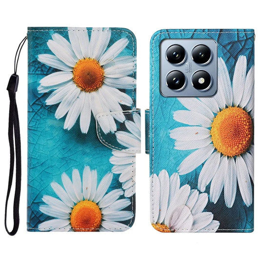 For Xiaomi 14T Case Pattern Printing Protective Leather Folio Phone Cover -  Chrysanthemum