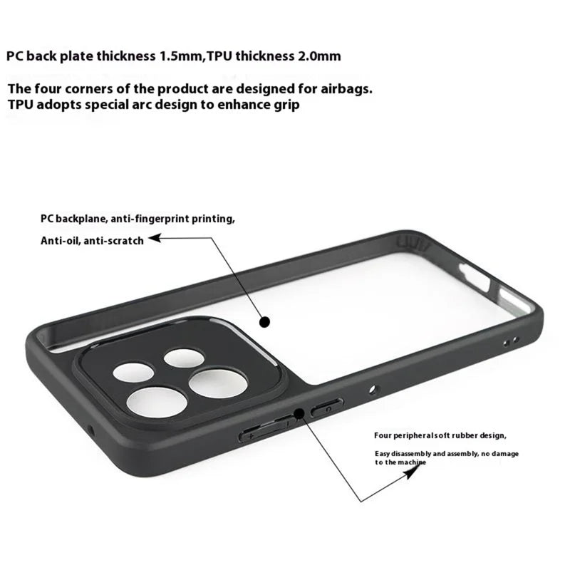 For Motorola Edge 50 Neo 5G / Moto S50 5G / Thinkphone 25 5G Case Shockproof PC+TPU Clear Back Phone Cover