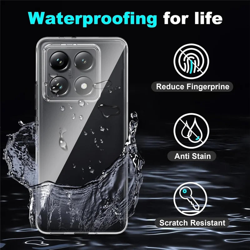 For Xiaomi 14T Case Anti-Fingerprint Crystal Clear TPU Phone Cover
