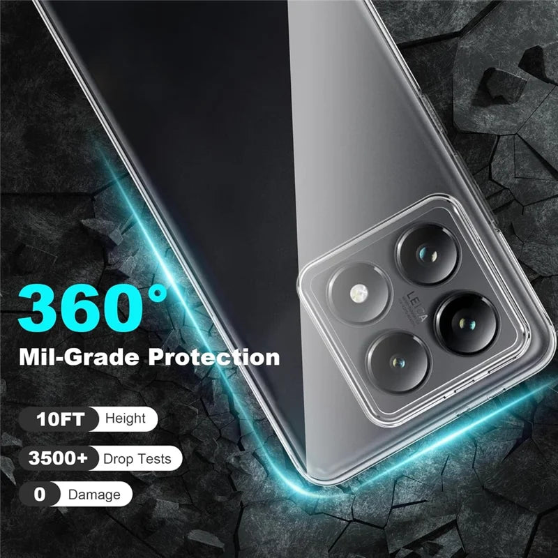 For Xiaomi 14T Case Anti-Fingerprint Crystal Clear TPU Phone Cover