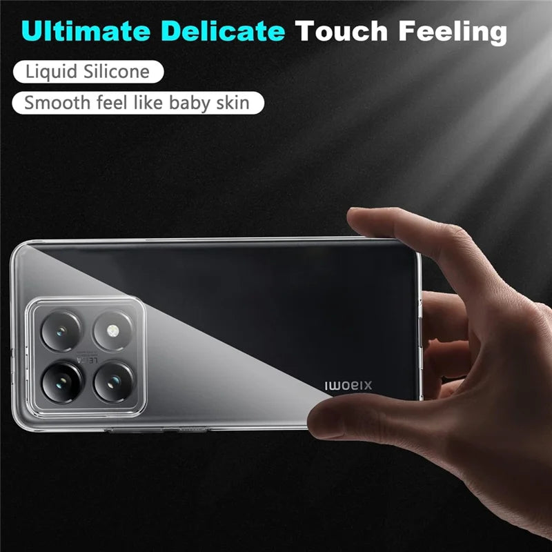 For Xiaomi 14T Case Anti-Fingerprint Crystal Clear TPU Phone Cover