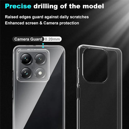 For Xiaomi 14T Case Anti-Fingerprint Crystal Clear TPU Phone Cover