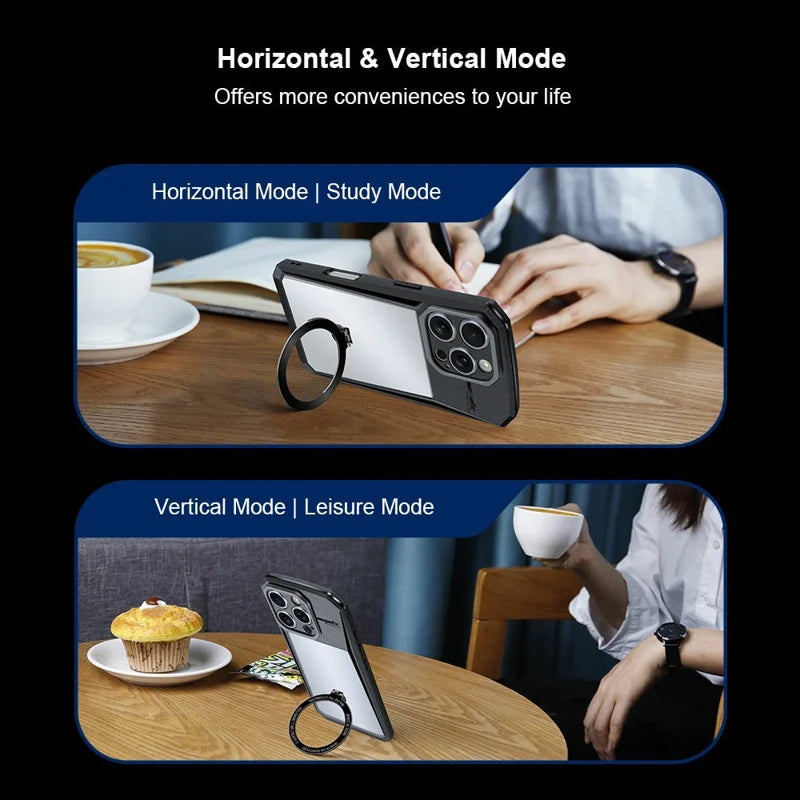 XUNDD For iPhone 16 Plus Case Compatible with MagSafe Kickstand  PC+TPU Phone Cover