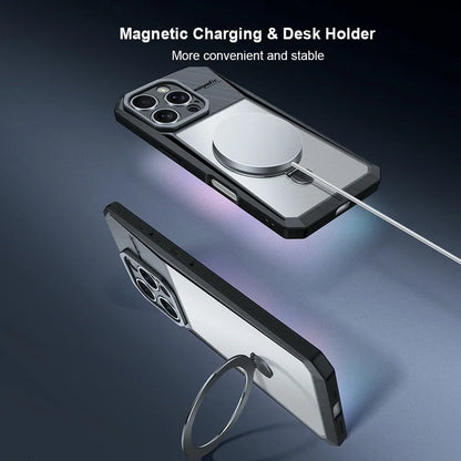 XUNDD For iPhone 16 Plus Case Compatible with MagSafe Kickstand  PC+TPU Phone Cover