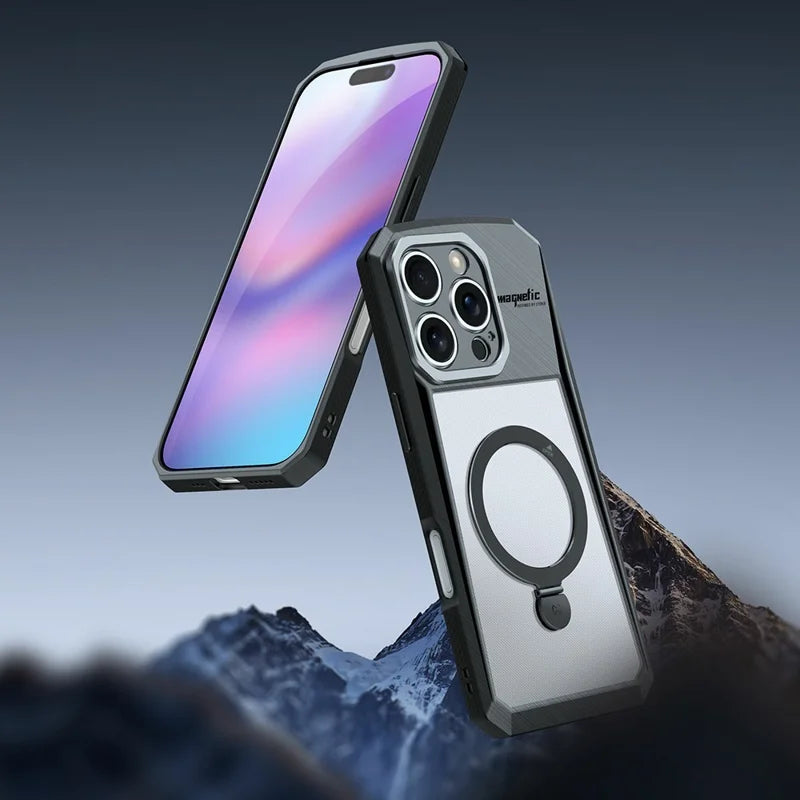 XUNDD For iPhone 16 Pro Case Compatible with MagSafe Kickstand  PC+TPU Phone Cover