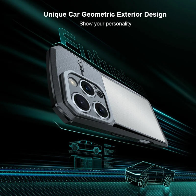 XUNDD Cyber Series for iPhone 16 Pro Max Case Acrylic + TPU Scratch Resistant Back Cover