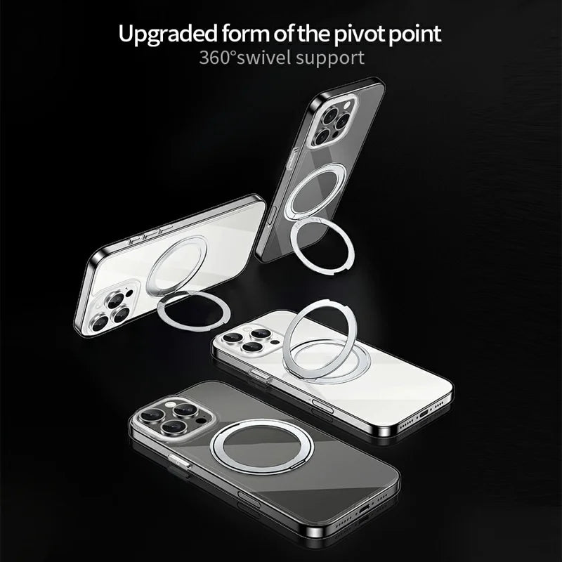 XUNDD Zero Sense Series For iPhone 16 Pro Case Compatible with MagSafe Rotating Kickstand PC+TPU Phone Cover