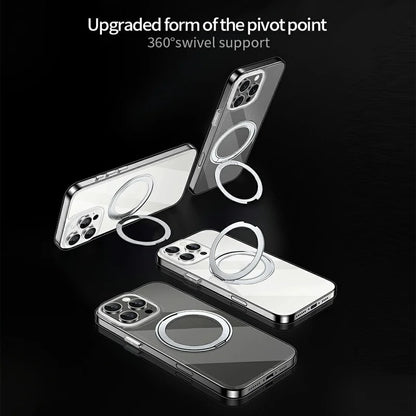 XUNDD Zero Sense Series For iPhone 16 Pro Case Compatible with MagSafe Rotating Kickstand PC+TPU Phone Cover