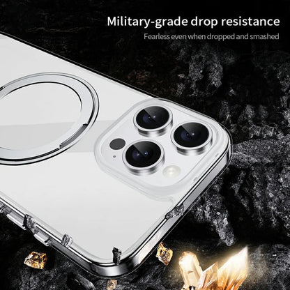 XUNDD Zero Sense Series For iPhone 16 Pro Case Compatible with MagSafe Rotating Kickstand PC+TPU Phone Cover