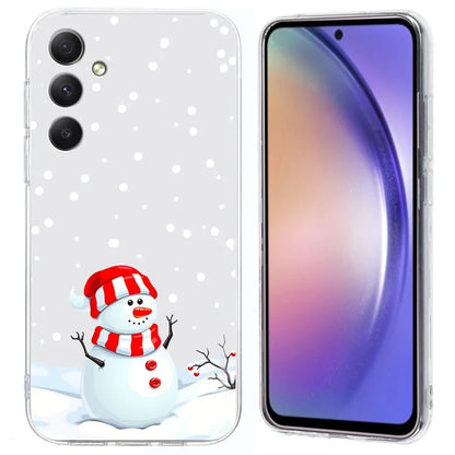For Samsung Galaxy A16 5G / A16 4G Case Christmas Pattern Print Soft TPU Phone Protector - Snowman