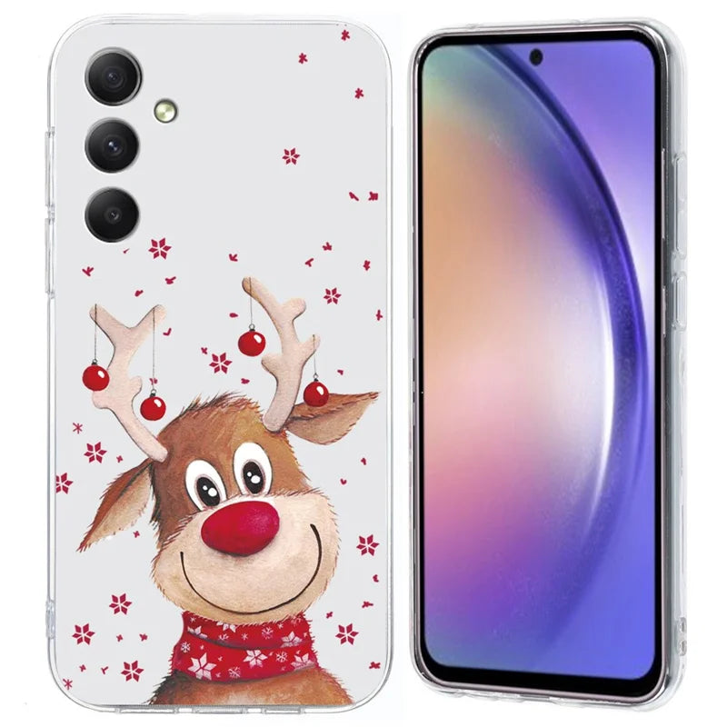 For Samsung Galaxy A16 5G / A16 4G Case Christmas Pattern Print Soft TPU Phone Protector - Deer