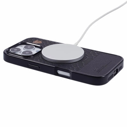 KIGC For iPhone 16 Pro Max Case Compatible with MagSafe Crocodile Texture PU+PC+TPU Electroplating Phone Cover