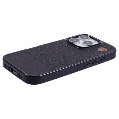 KIGC For iPhone 16 Pro Max Case Compatible with MagSafe Crocodile Texture PU+PC+TPU Electroplating Phone Cover