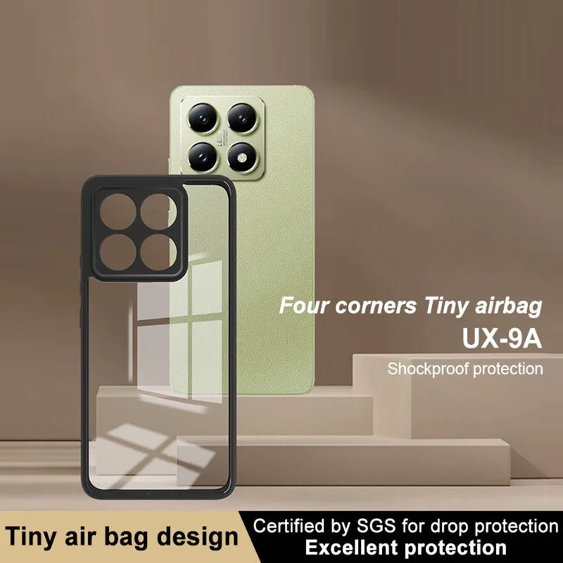 IMAK UX-9A Series for Xiaomi 14T Clear Case TPU+PC Phone Cover Reinforced Corners