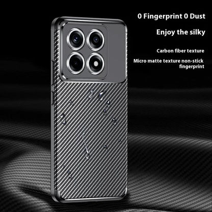 For Xiaomi 14T Pro Case Carbon Fiber Texture TPU Phone Cover Heat Dissipation
