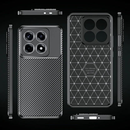 For Xiaomi 14T Pro Case Carbon Fiber Texture TPU Phone Cover Heat Dissipation