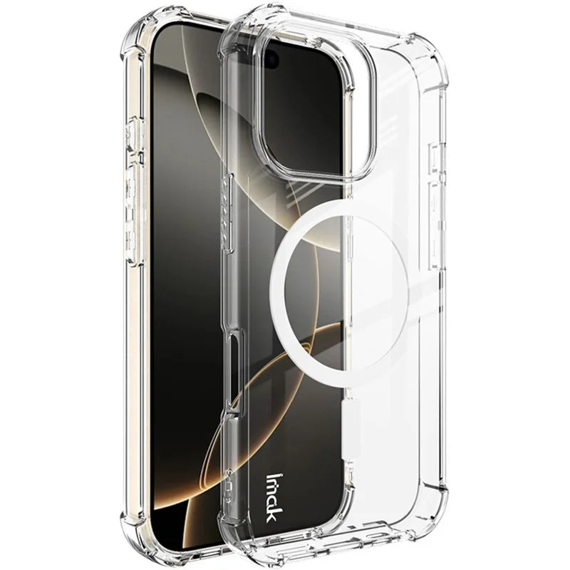 IMAK For iPhone 16 Pro Max Clear Case Compatible with MagSafe Shockproof PC+TPU Phone Cover
