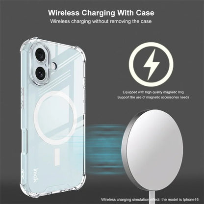 IMAK For iPhone 16 Pro Max Clear Case Compatible with MagSafe Shockproof PC+TPU Phone Cover