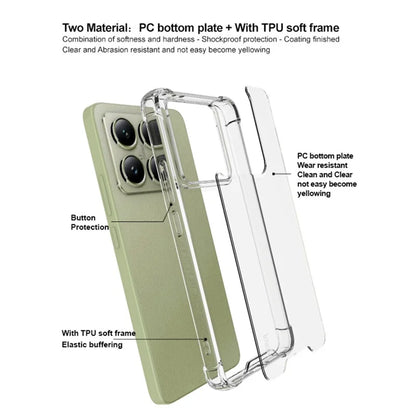 IMAK For Xiaomi 14T Case PC+TPU Shockproof Clear Phone Cover