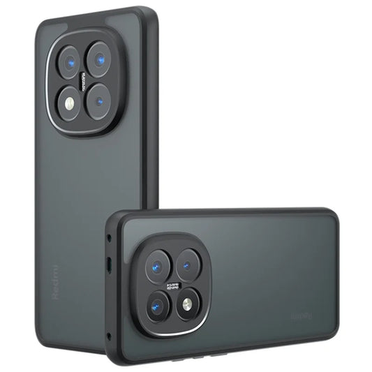 For Xiaomi Redmi Note 14 Pro+ 5G Case Skin-Touch TPU+PC Matte Phone Shell, Transparent Black