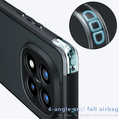 For Xiaomi Redmi Note 14 Pro+ 5G Case Skin-Touch TPU+PC Matte Phone Shell, Transparent Black