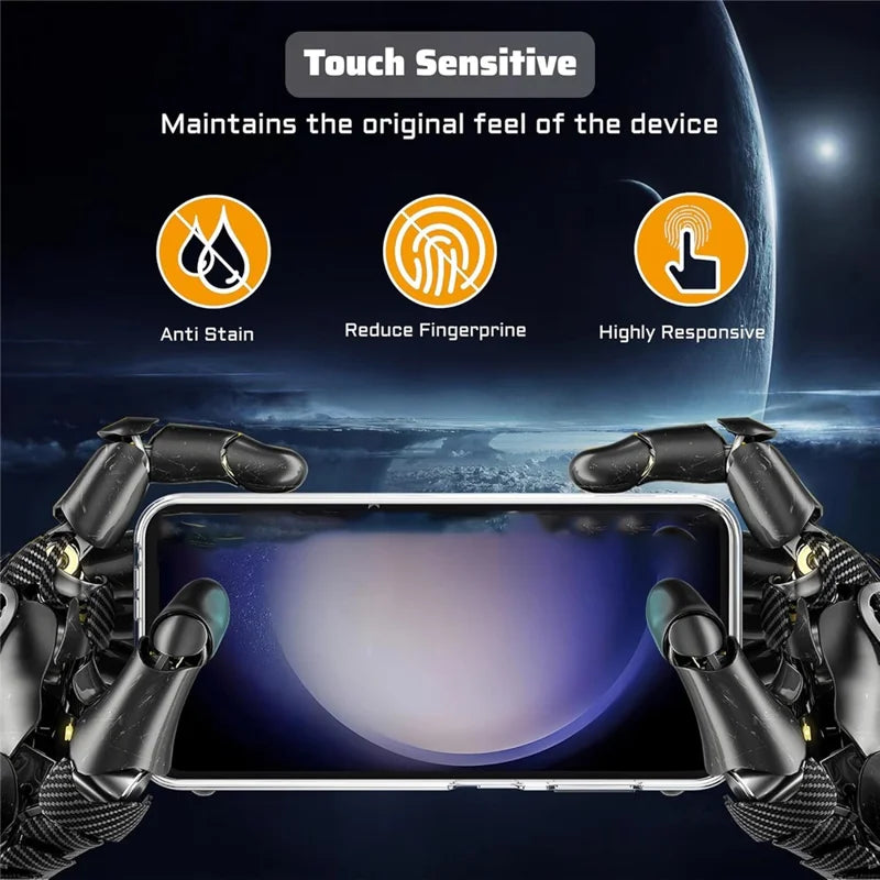 For Samsung Galaxy S23 FE Clear TPU Anti-Scratch Phone Case + 2.5D Arc Edge Screen Protector