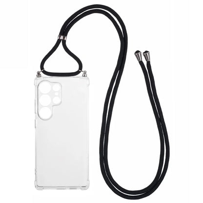 For Samsung Galaxy S25 Ultra Case Reinforced Corner TPU Clear Phone Cover with Lanyard