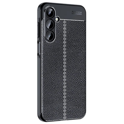 For Samsung Galaxy A16 5G / 4G Case Litchi Texture TPU Flexible Phone Cover, Black