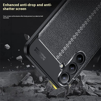 For Samsung Galaxy A16 5G / 4G Case Litchi Texture TPU Flexible Phone Cover, Black