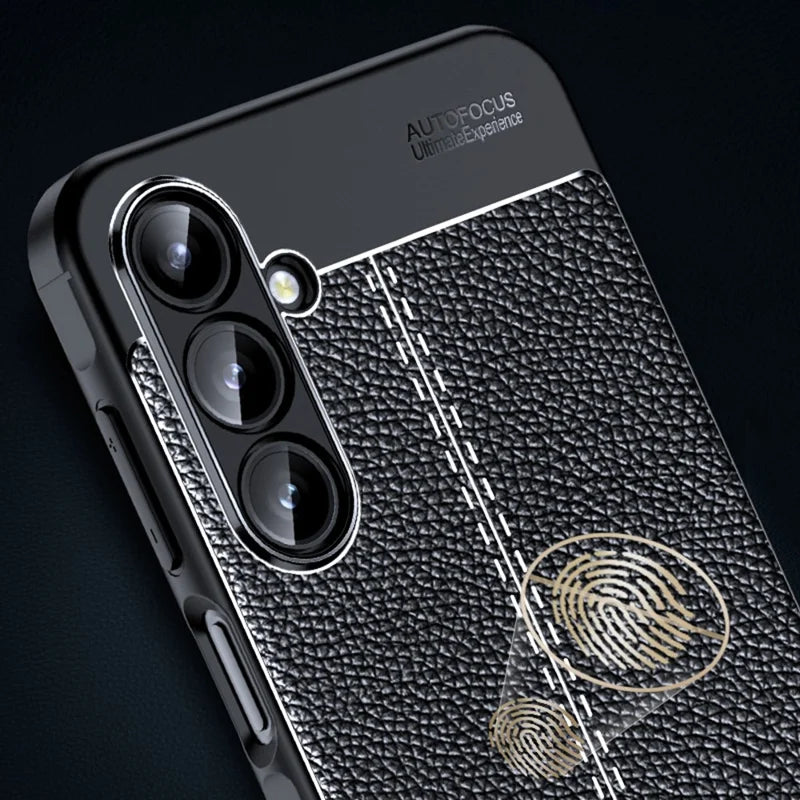 For Samsung Galaxy A16 5G / 4G Case Litchi Texture TPU Flexible Phone Cover, Black
