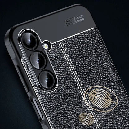 For Samsung Galaxy A16 5G / 4G Case Litchi Texture TPU Flexible Phone Cover, Black