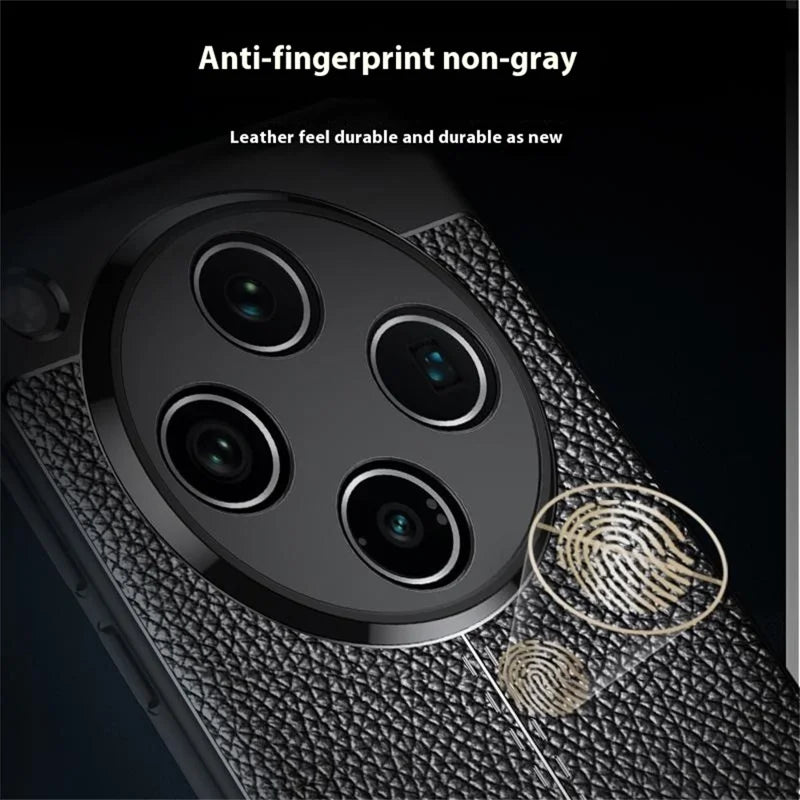 For Oppo Find X8 Pro 5G Case Litchi Texture TPU Flexible Phone Cover, Black