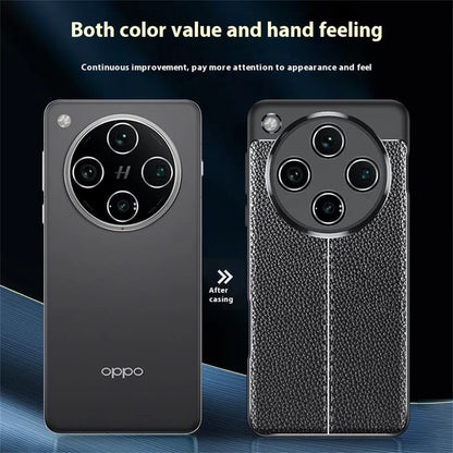 For Oppo Find X8 Pro 5G Case Litchi Texture TPU Flexible Phone Cover, Black