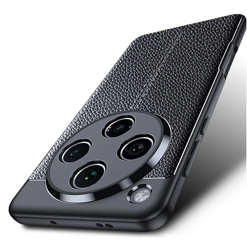 For Oppo Find X8 5G Case Litchi Texture TPU Flexible Phone Cover, Black