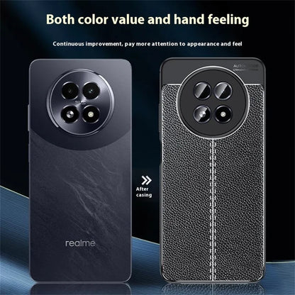 For Realme 13 5G Case Litchi Texture TPU Flexible Phone Cover, Black