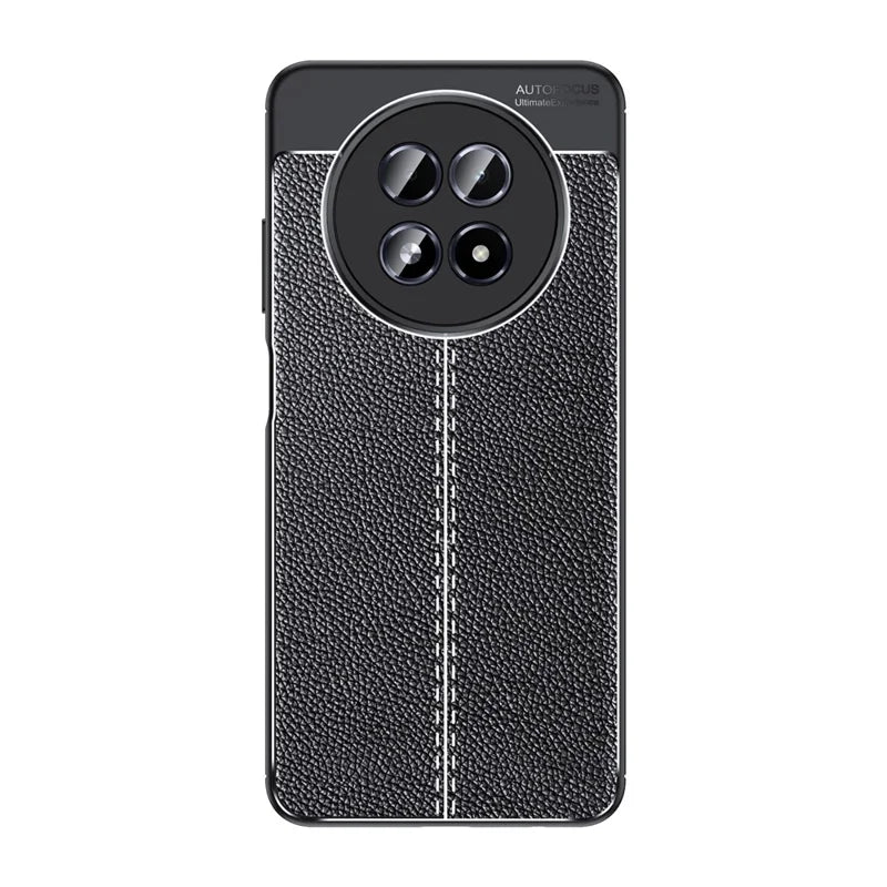 For Realme 13 5G Case Litchi Texture TPU Flexible Phone Cover, Black